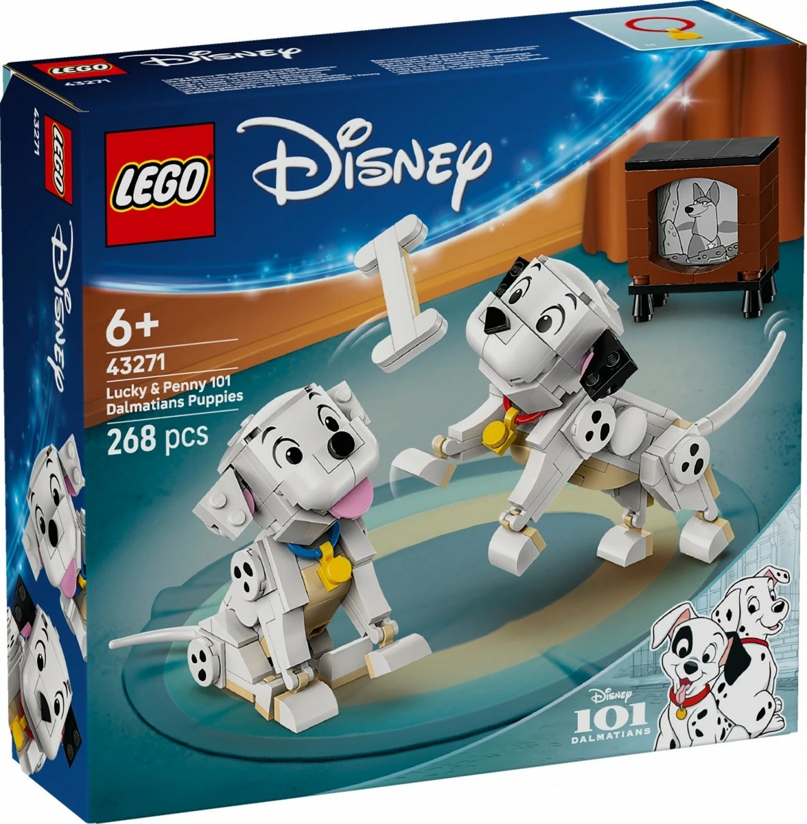 Set za sestavljanje 101 Dalmatinci, Lucky in Penny, LEGO Disney 43271, 268 kosov