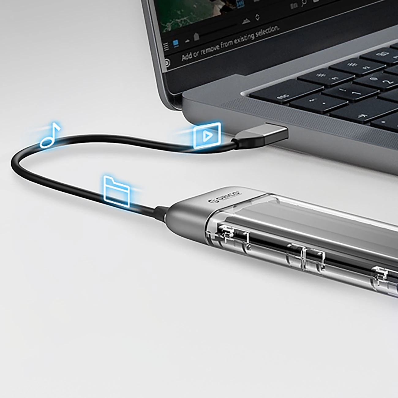 Računalniško ohišje Orico TXM2-C3 za M.2 NVMe, USB-C 3.2, 10 Gb/s, prozorno