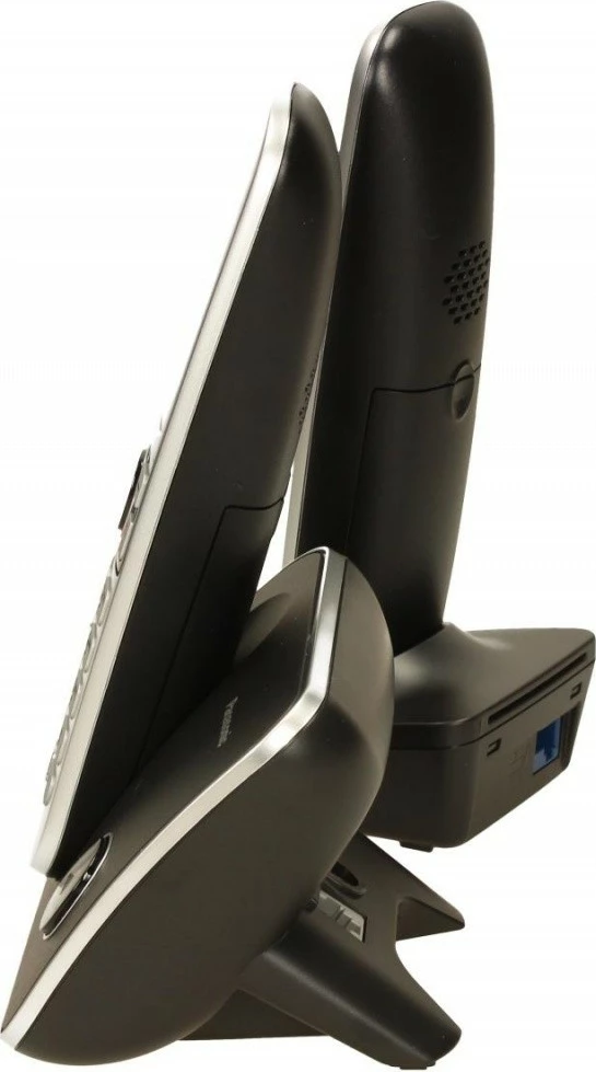 Brezžični telefon Panasonic KX-TG6812, 2 slušalki, črn/srebrn