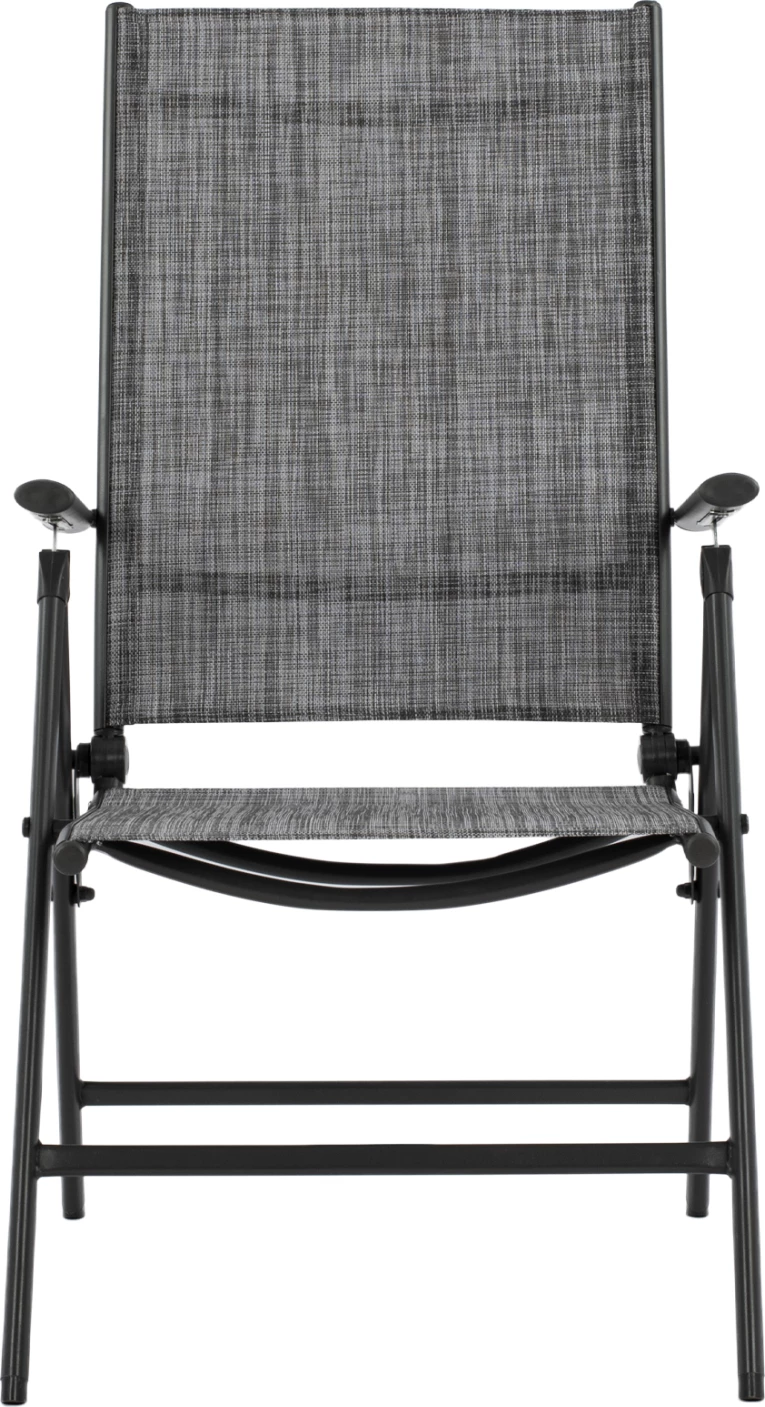Zložljiv naslanjač 7 sedežev kovinsko sive barve s sivim tekstilom FH5700.01 55x70x103 cm, set 2 kosov