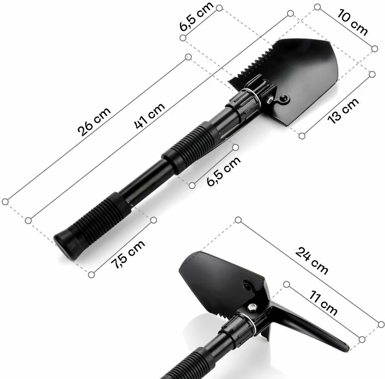 Zložljiva lopata, Meteor, črna