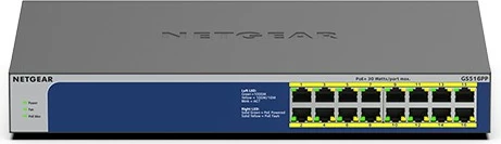 Gigabit PoE stikalo NETGEAR GS516PP, 16-portno, za montažo v rack