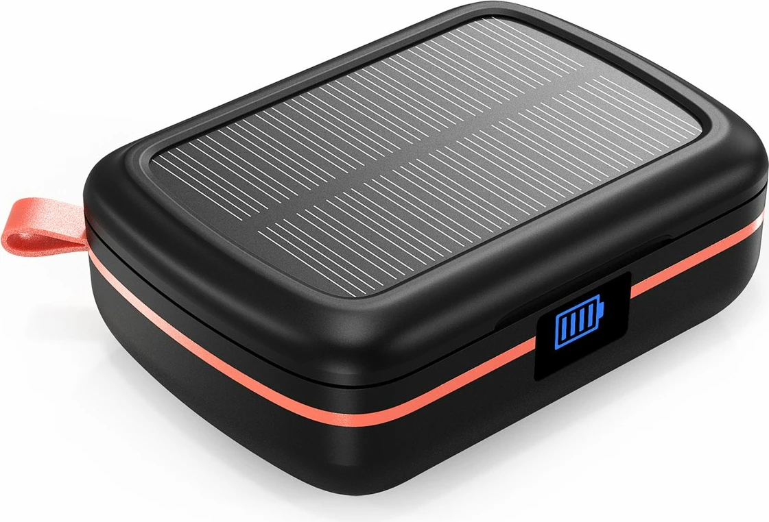 Brezžične TWS slušalke s sončnim panelom in powerbank 2500 mAh Choetech BH-T05, črne