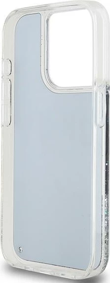 Ovitek za telefon z tekočimi bleščicami in velikim logotipom DKNY za iPhone 14 Pro, črn