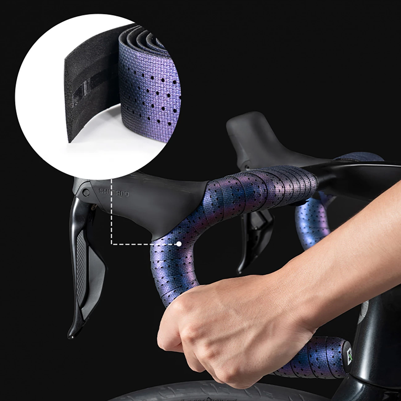 Ovitek za krmilo, EVA, vzorec Power, črn, set 2 kosa Rockbros 71240004018
