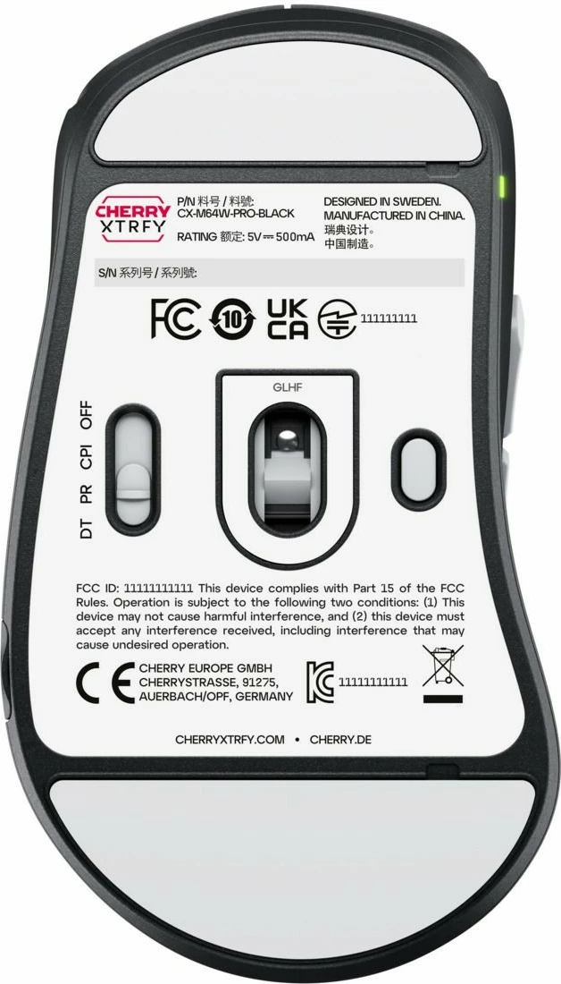 Ergonomski brezžični gaming miš XTRFY CHERRY M64 Pro, 26000 DPI, črn in srebrn