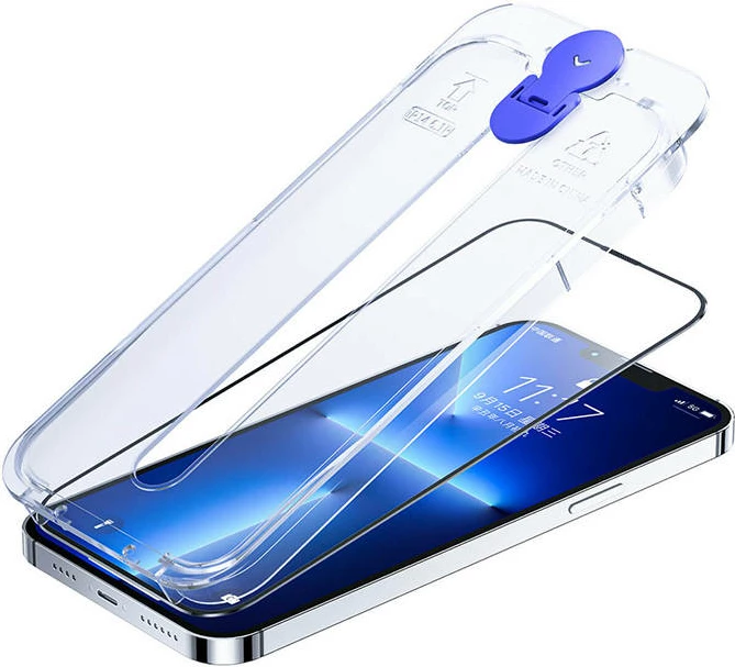 Kaljeno zaščitno steklo za iPhone 14 Plus 6,7'', Joyroom JR-H03, s črnimi robovi
