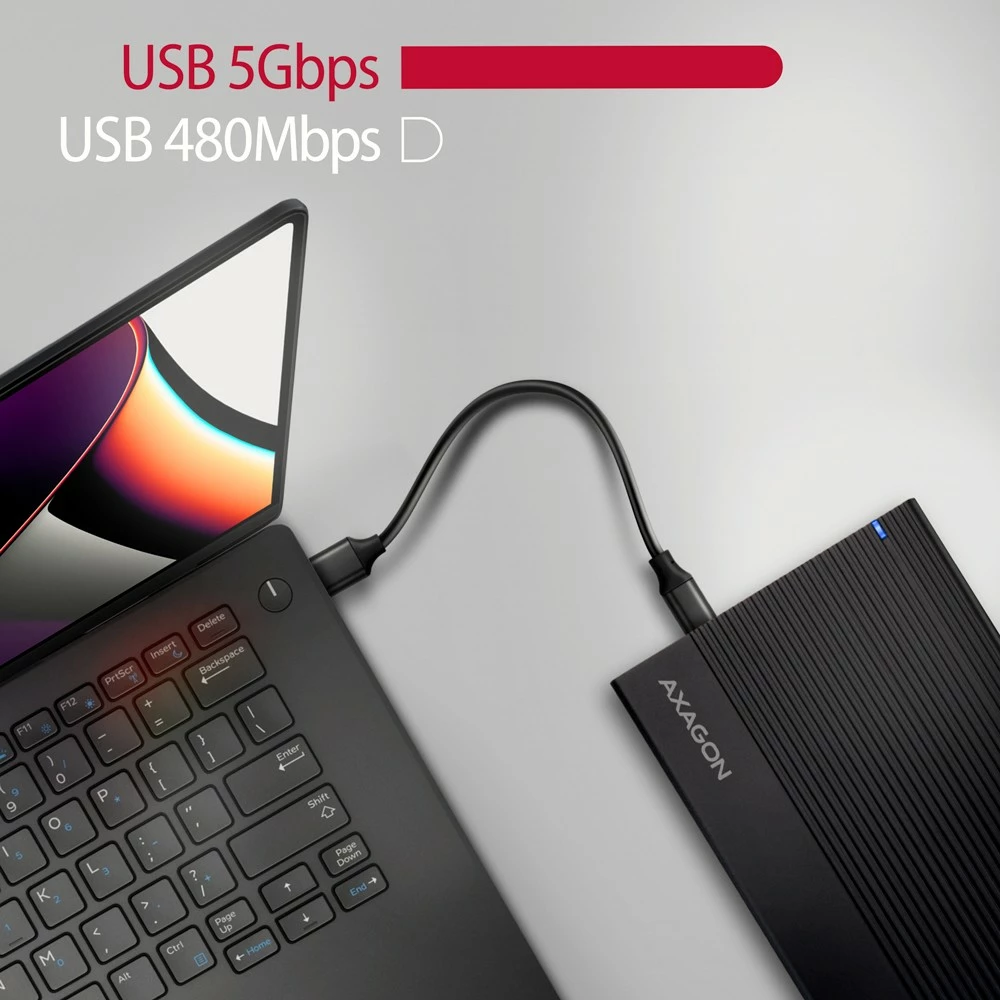 Zunanje računalniško ohišje za trdi disk 3,5", USB 3.2 Gen 1, SATA, kovinsko, črno AXAGON EE35-GTR