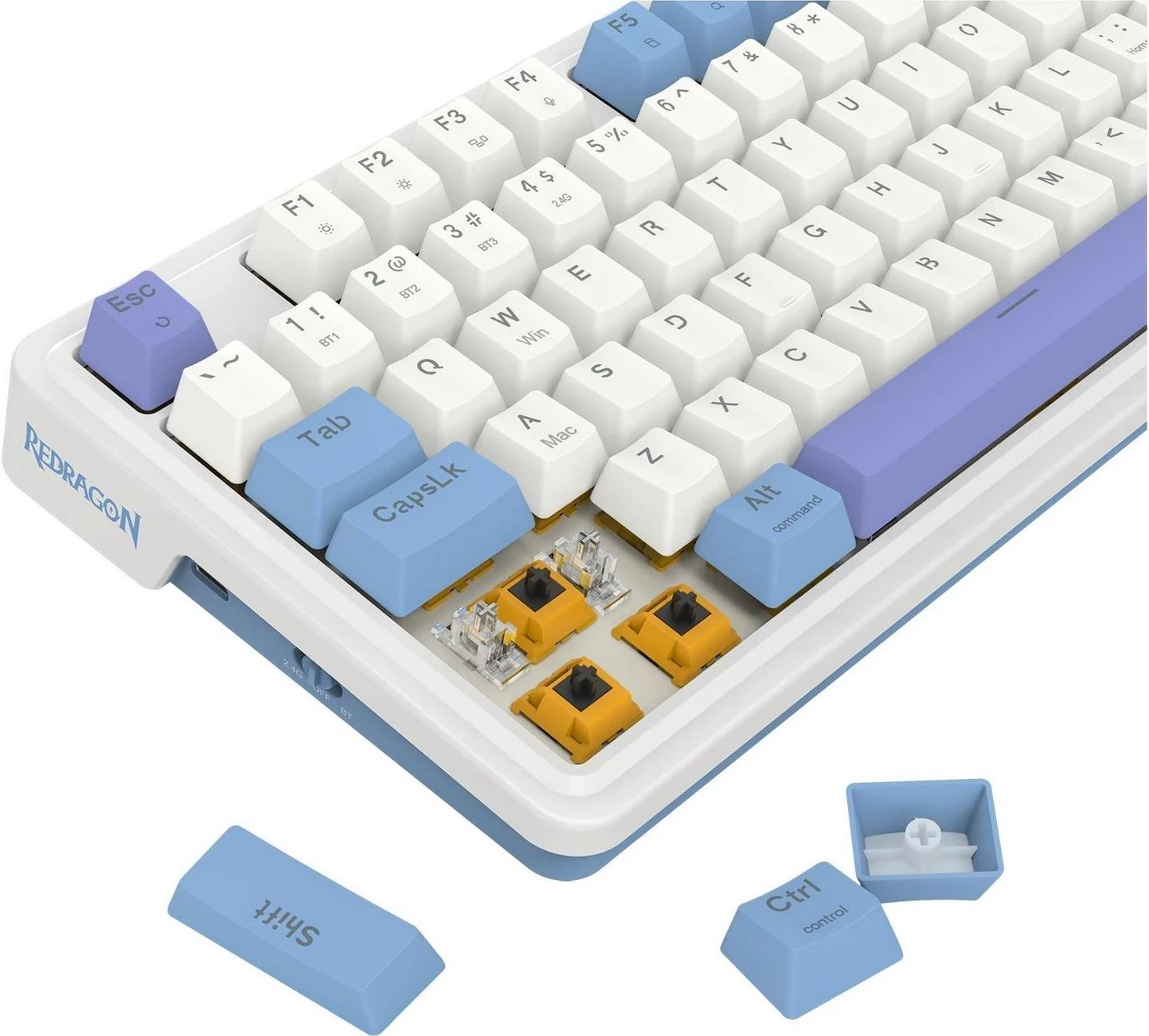 Mekani tipkovni z RGB osvetlitvijo, Redragon Gloria K664WBP-RGB-PRO, bel