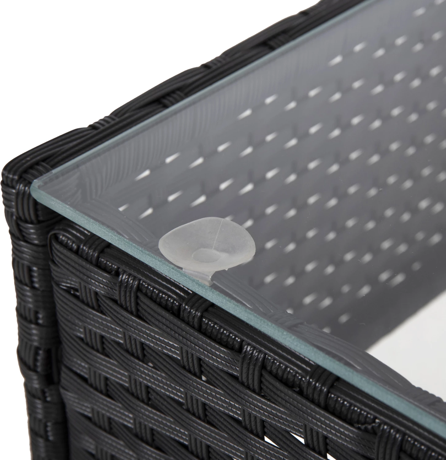 Zunanji lounge set 4 kosi STASIA FH6089.01 sintetični ratan v črni barvi - blazine v barvi kapučina