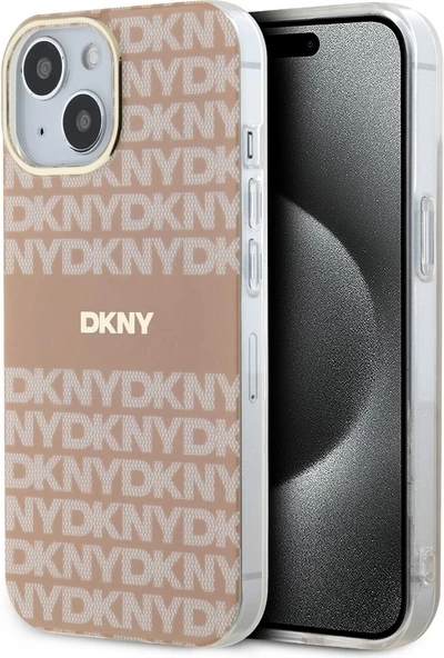 Zaščitni ovitek DKNY IML Mono & Stripe MagSafe za iPhone 15 Plus / 14 Plus, roza