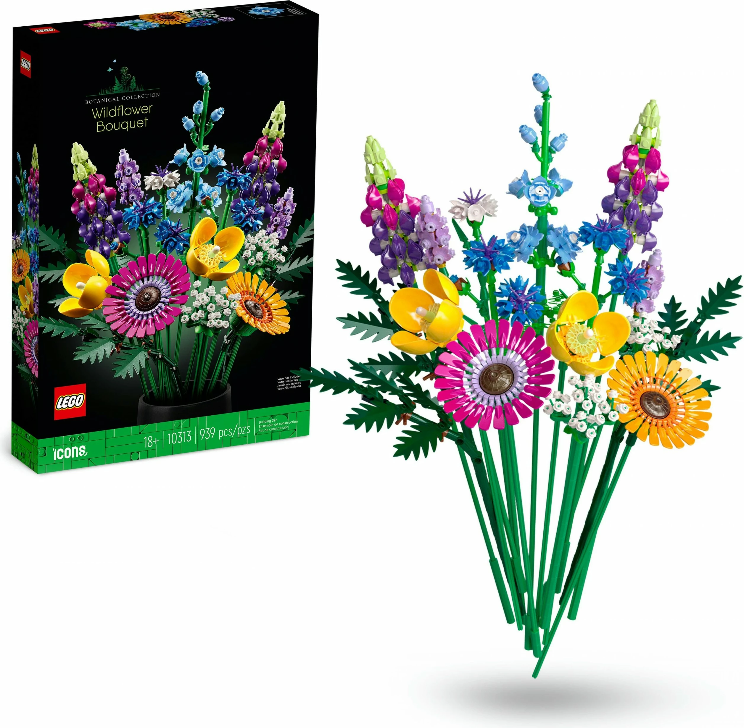 Cvetlična šopka LEGO ICONS Wildflower Bouquet, 939 kosov, večbarvno