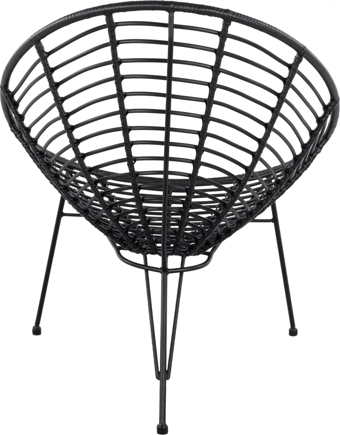 FH5458.02 Naslanjač Allegra, gnezdo tip kovinski, pleten v črni barvi 73x83x86 cm