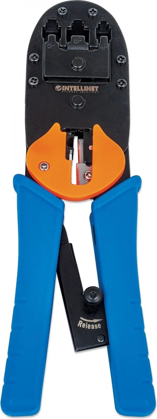 Klešče za stiskanje RJ omrežnih vtičev Intellinet, modro/oranžne