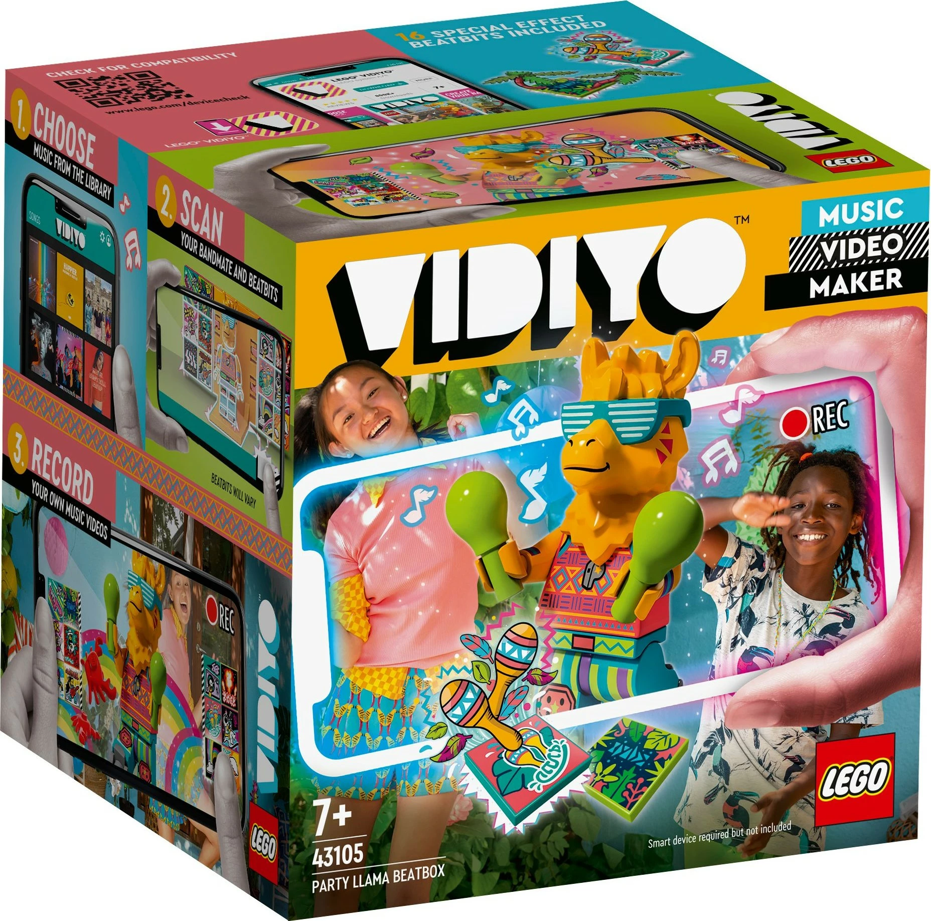 Gradbeni set Party Llama BeatBox LEGO VIDIYO, 82 kosov, večbarven