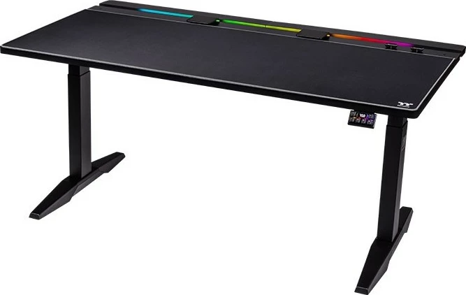 Gaming miza z LED RGB, nastavljiva po višini, 1600 mm, Thermaltake G700, črna