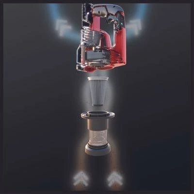 Sesalnik 2-v-1 Einhell TE-SV 18 Li-Solo, brez vrečke, z zamenljivo baterijo, črn/rdeč