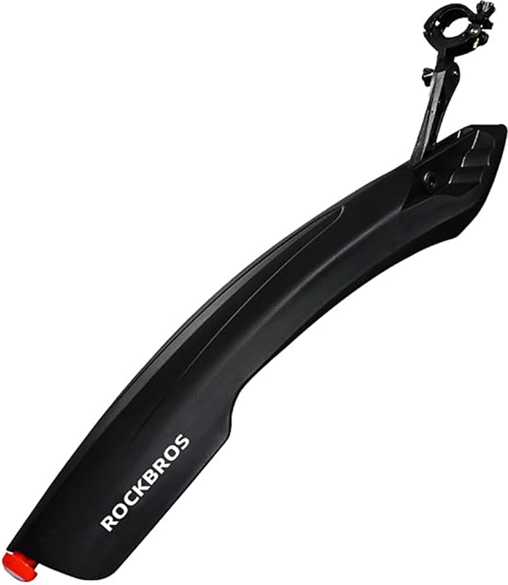 Blatnik za kolo z rdečo LED lučjo Rockbros DNB8001, črn