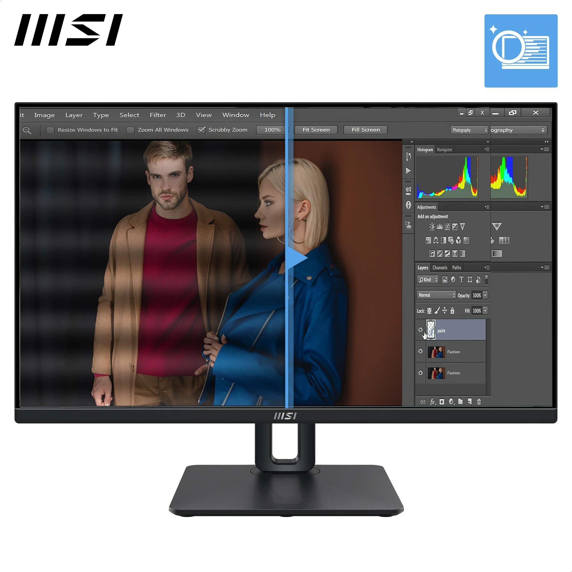 24 IPS FHD 100Hz monitor, črn — MSI PRO MP245PG