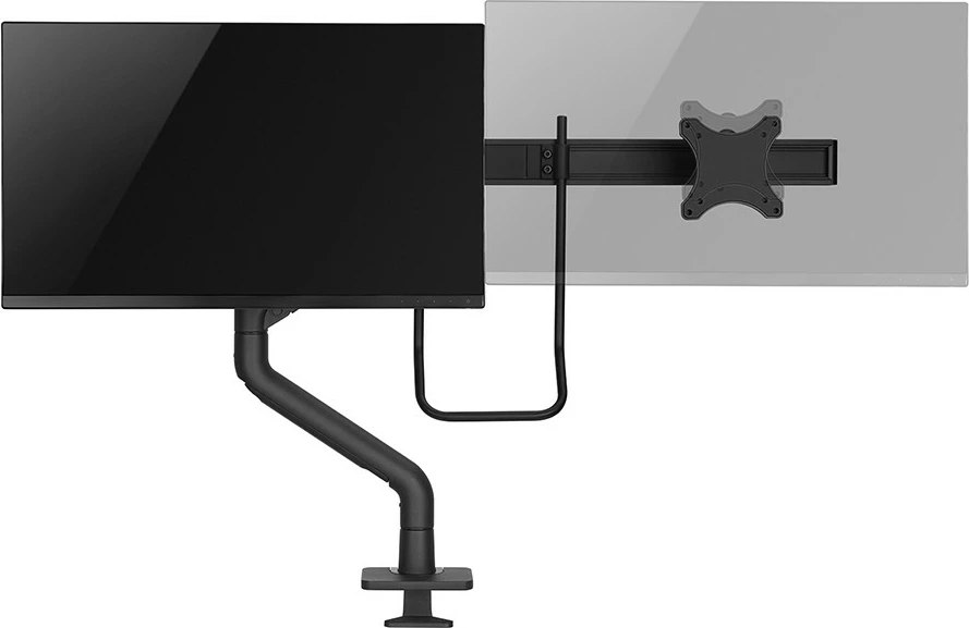 Kotični nosilec za monitor Neomounts DS75S-950BL2, s sponko/spremljevalnim prebojem, 8 kg, 17"-32", črn