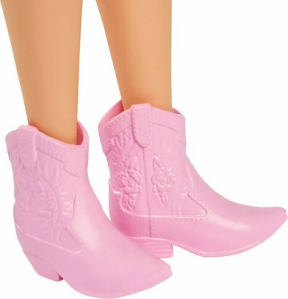 Kukla Fashionistas z dolgimi vijoličnimi lasmi in jeans obleko, Mattel HYT89