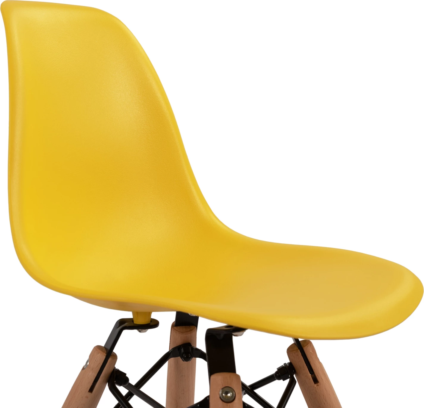 Stol Twist Kid FH8453.04 z lesenimi nogami in sedežem Rumena PP 30,5x33x59 cm, set 4 kosov