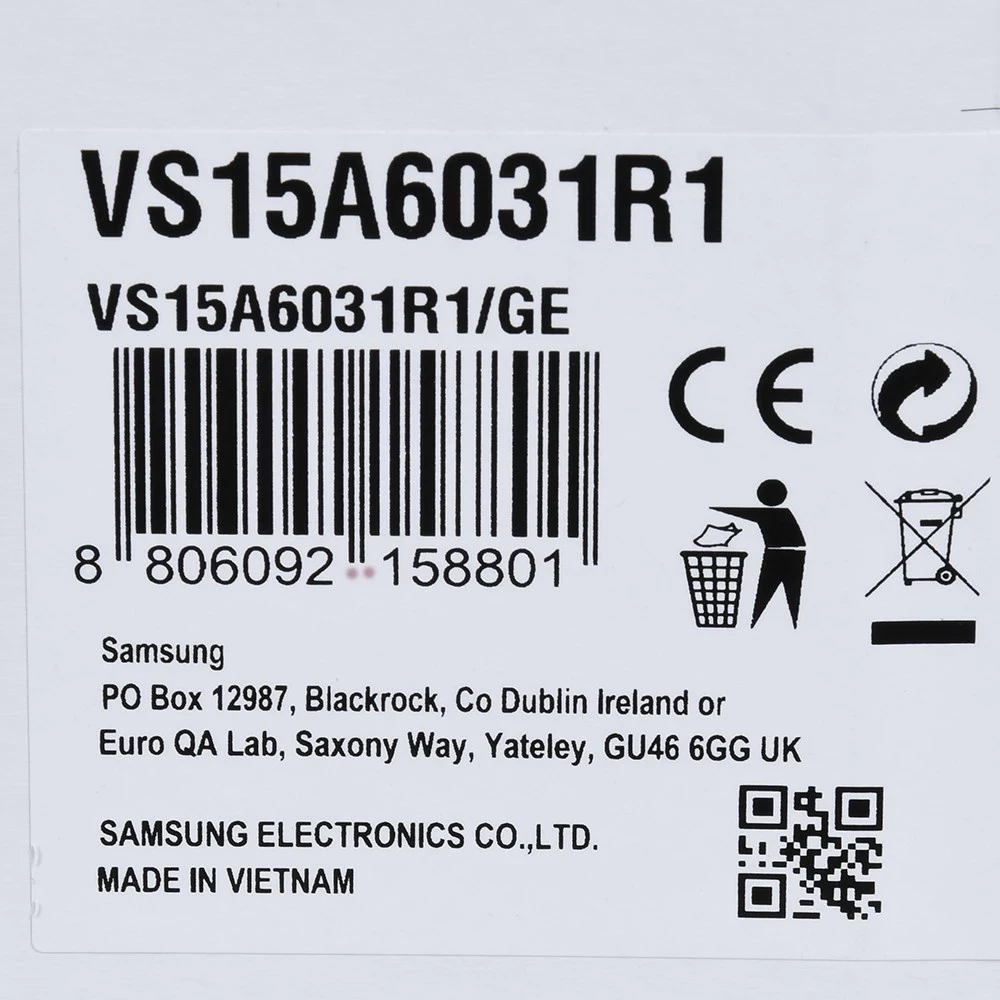 Brezvrečn sesalnik, akumulatorski Samsung VS15A6031R1, 0.8 L, 410 W, črno-zelen