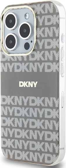 Ovitek za telefon IML Mono & Stripe MagSafe za iPhone 15 Pro, DKNY, bež