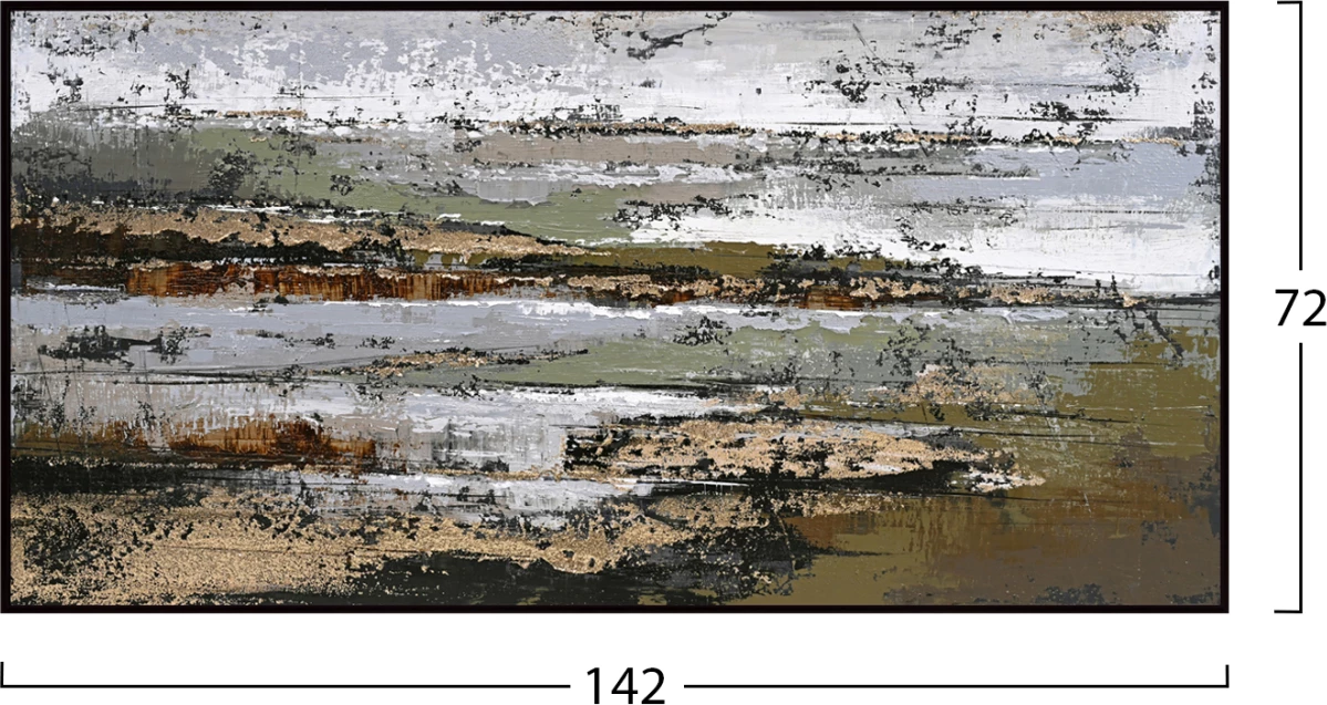 Stenska slika abstraktna FH4575.01 črn PS okvir-platno 142x4.5x72Hcm