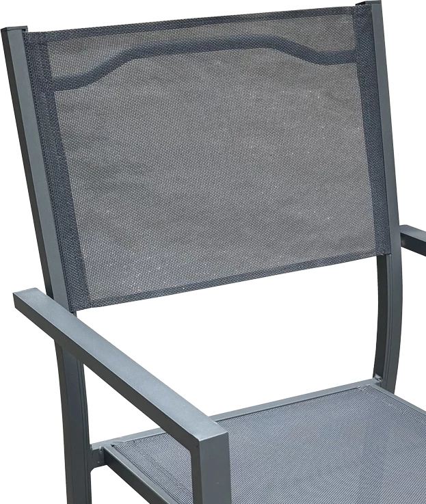 Set jedilne mize in stolov Moly - Kliton I, aluminij in tekstilen, antracit, 80x80x74 cm, 5 kosov