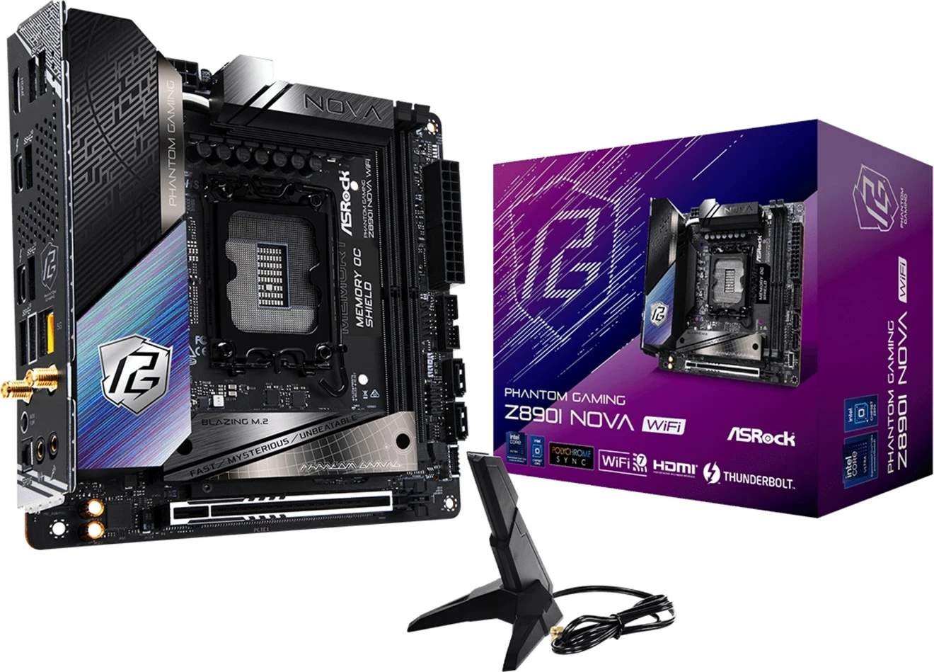 Mini ITX plošča Asrock Phantom Gaming Z890I Nova WiFi, Socket LGA 1851, črna