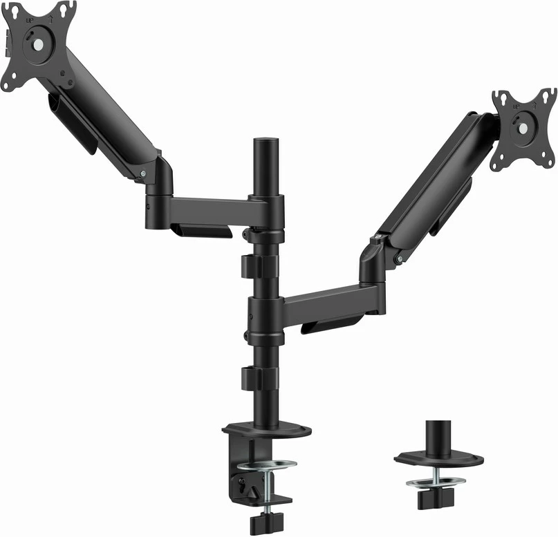 Nastavljiv nosilec za dva monitorja GEMBIRD MA-DA2P-02, 17–32", črn