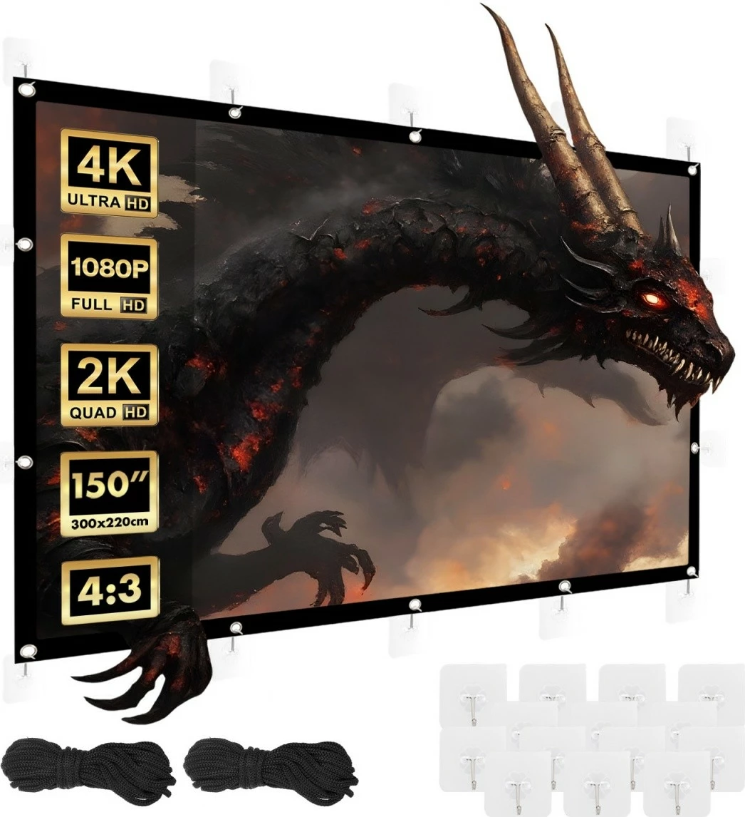 Projekcijsko platno 150 palcev (300x220 cm), Maclean MC-168, ročno, 4:3