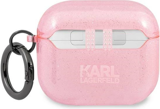 Zaščitni ovitek za AirPods 3, Karl Lagerfeld KLA3UKHGP, rožnat s sijajem