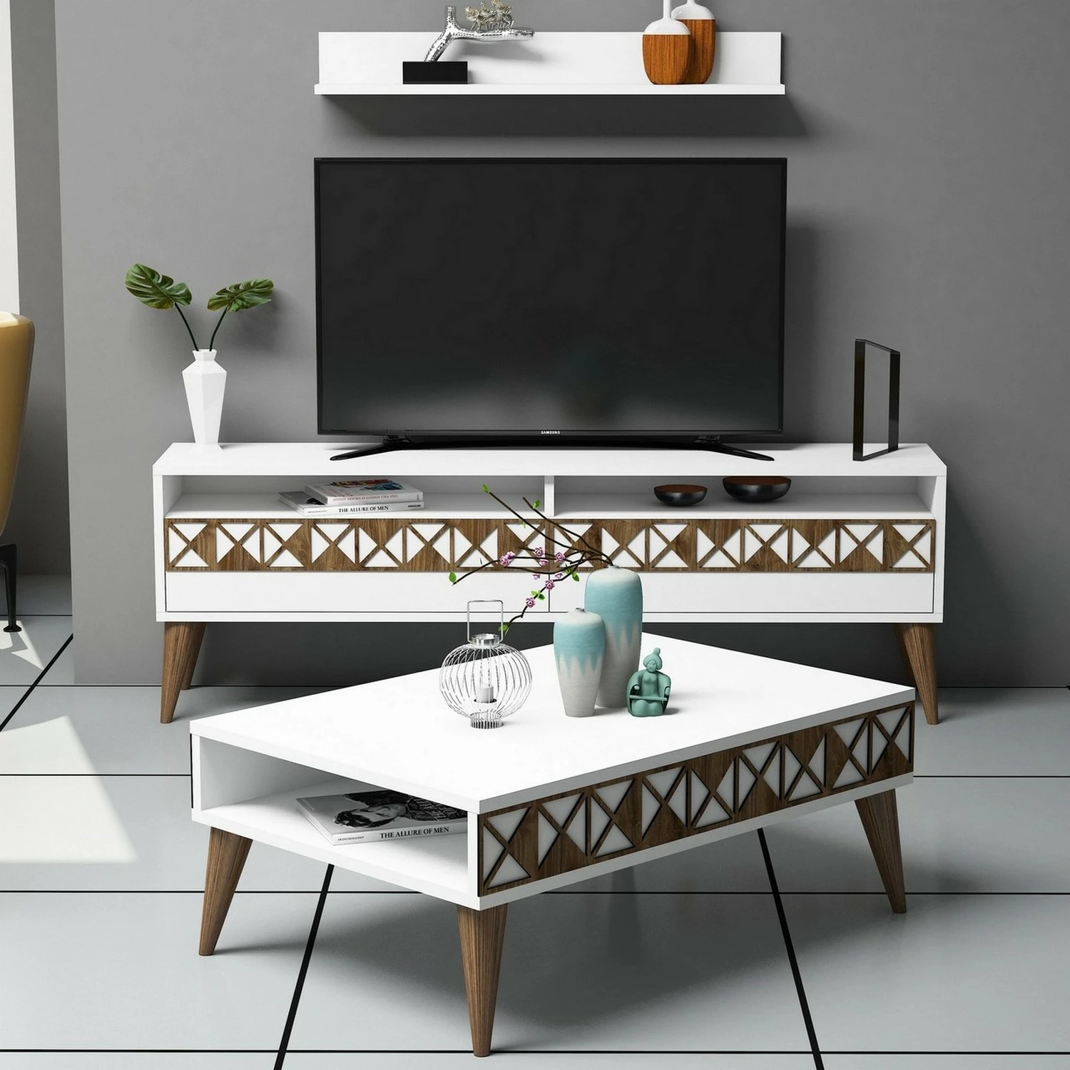 Set pohištva za dnevno sobo Skye Decor, Line, bel