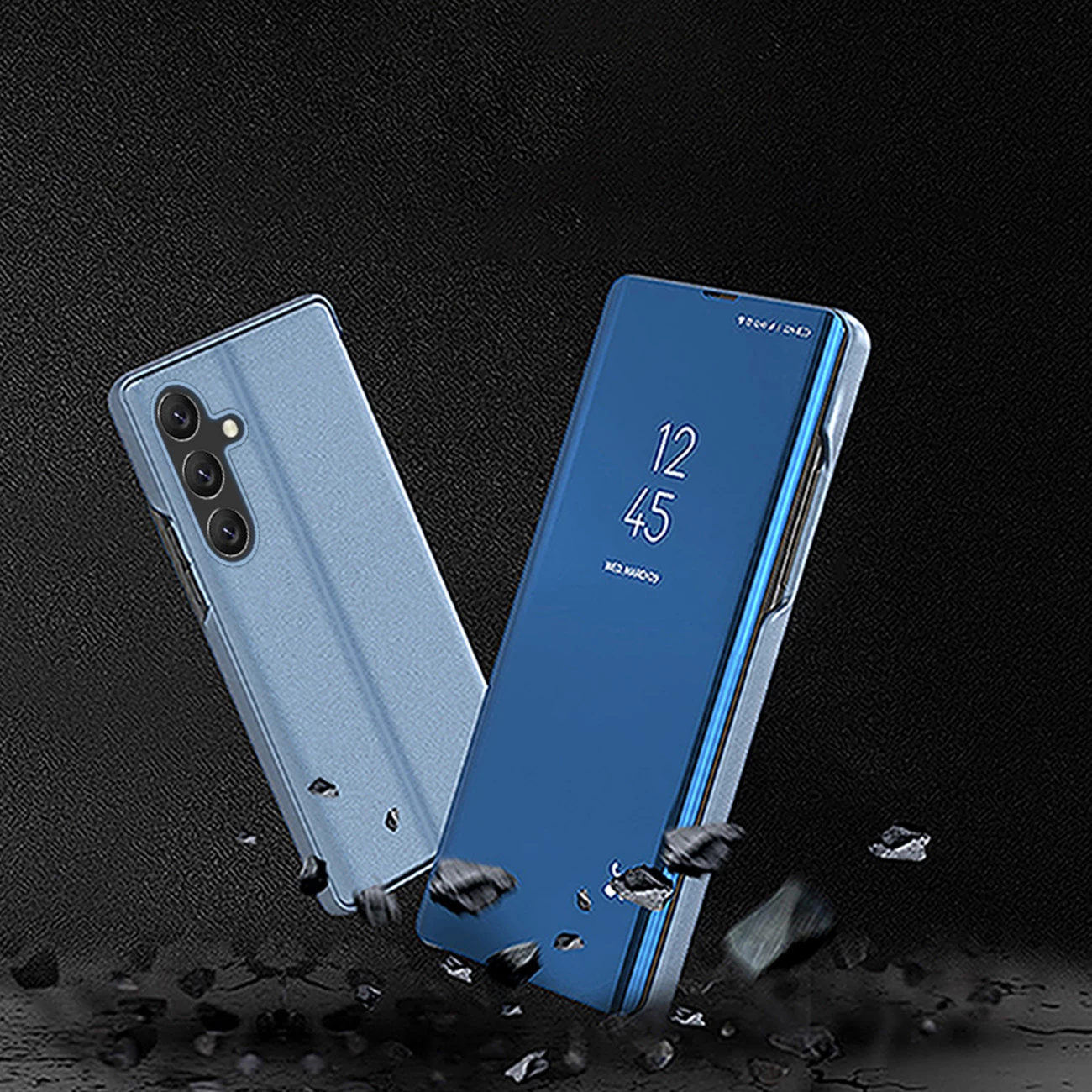 Ovitek za telefon Clear View z zaščitnim pokrovom, modra — Hurtel za Samsung Galaxy A24 4G