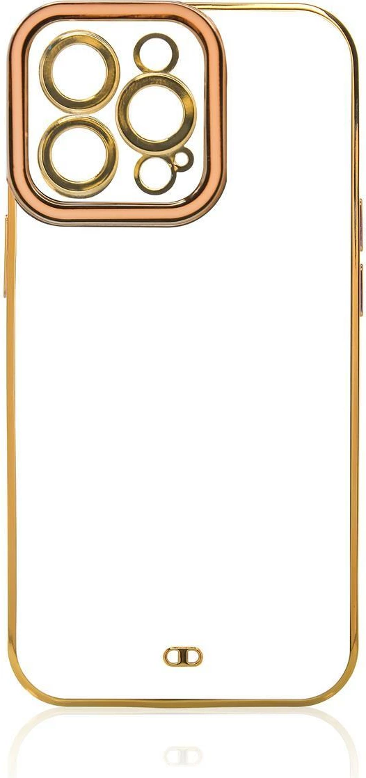 Pregledna zaščita s kovinskim zlatim okvirjem Hurtel za Samsung Galaxy A12 5G