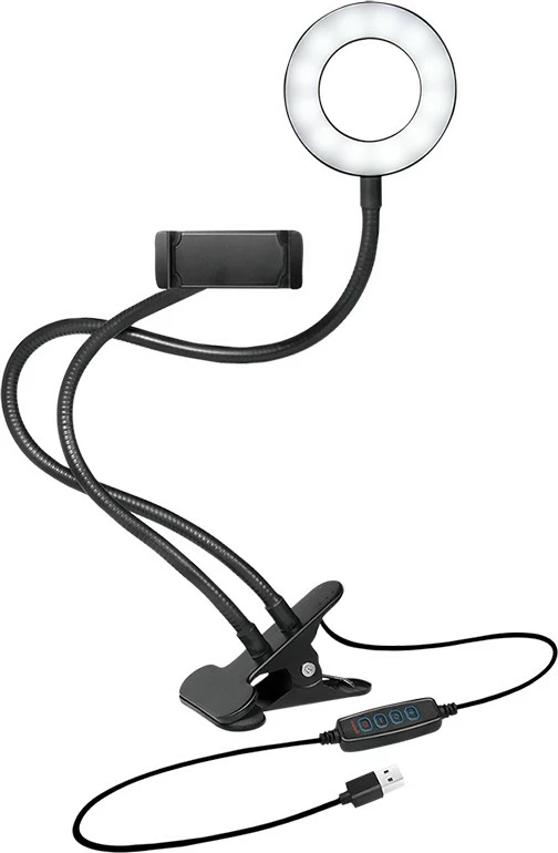 LED luč z držalom za telefon LogiLink AA0150, 7 inch, USB, črna