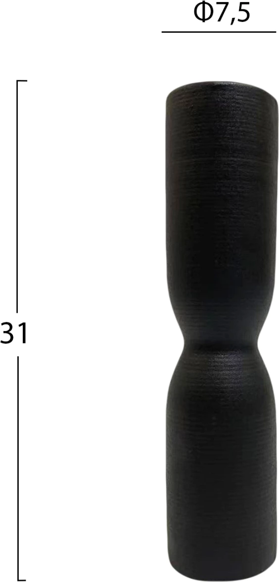 Keramična dekoracija za mizo Scepter FH4615.02 mat črna Φ7.5x31Hcm