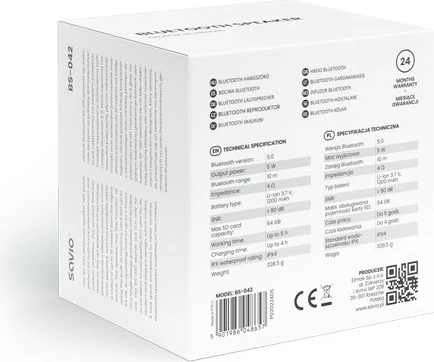 Prenosni zvočnik Savio BS-042, Bluetooth 5 W, moder