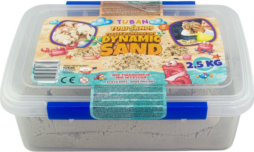 Dinamični pesek TUBAN TU3988, 2,5 kg, naraven, v plastični škatli