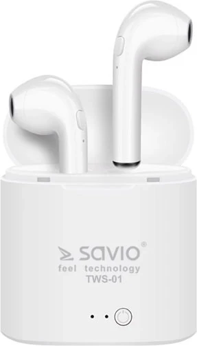 Brezžične slušalke True Wireless, Savio TWS-01, bele