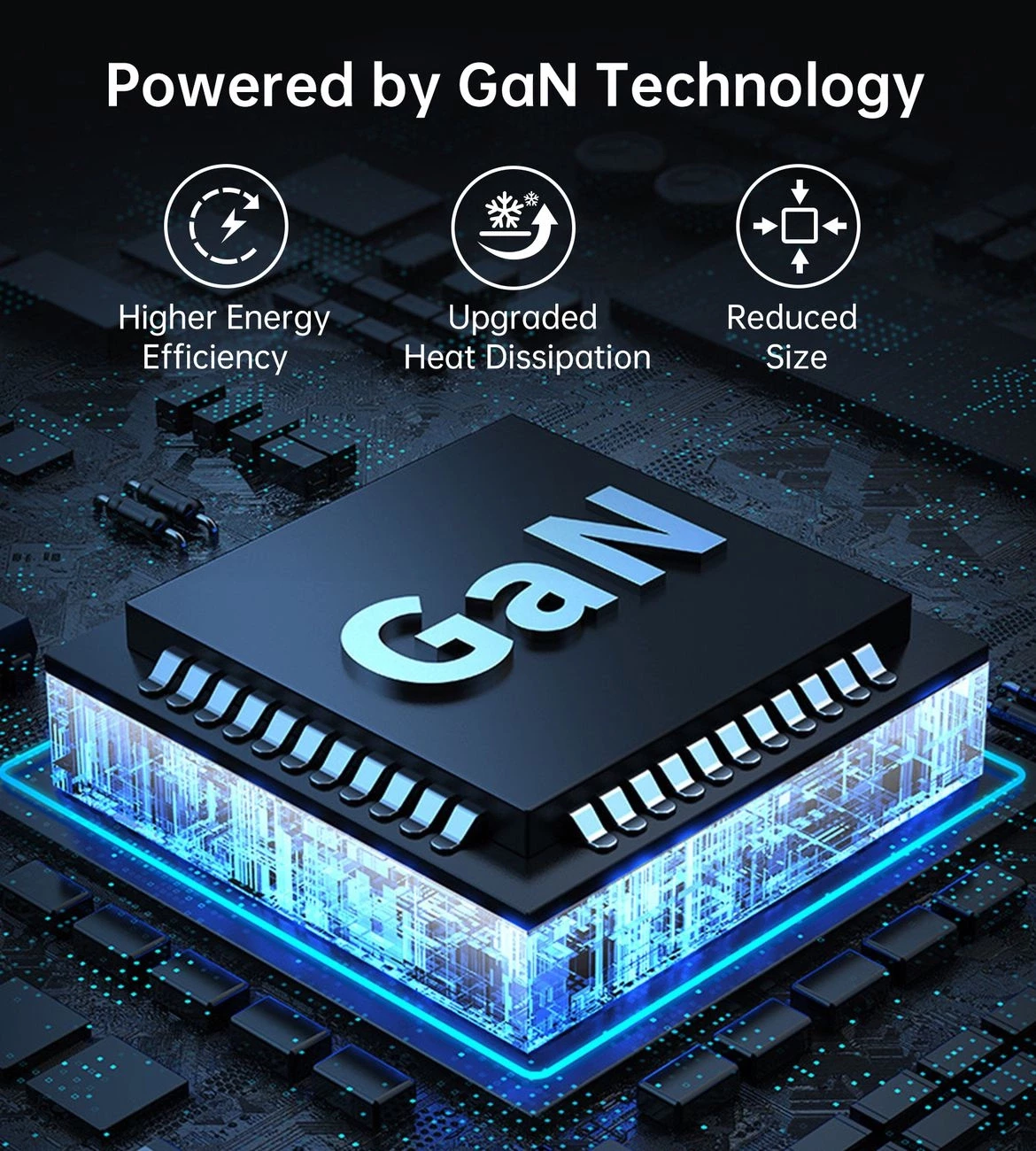 Stenski polnilec Choetech PD8008, 100W, 2x USB-C, 2x USB-A, bel