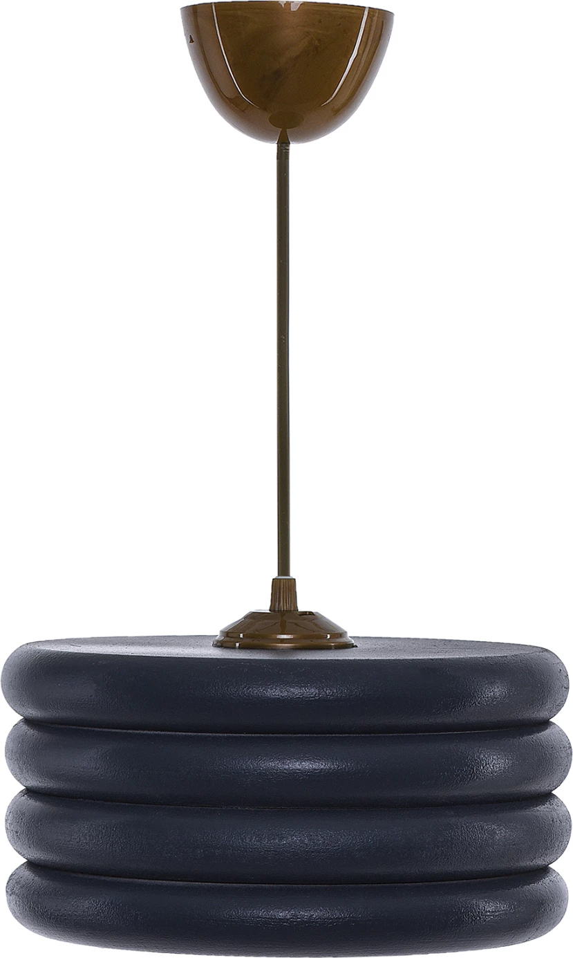 Stropna viseča svetilka FH7655.03, leseni obroči v ogleno sivi barvi, Φ23x57