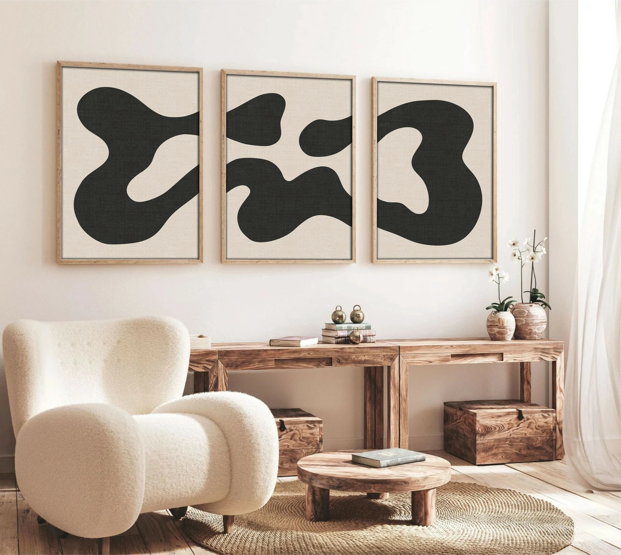 Dekorativna slika z MDF okvirjem (3 kosi), Wallity Huhu199, 50x70