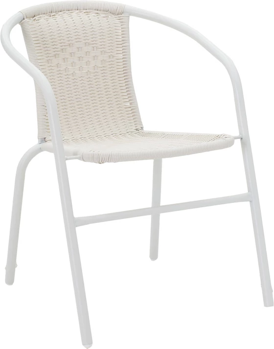 Jedilna miza s stoli Obbi-Ensure, 5-delni, kovina-steklo, bela, 120x70x70 cm