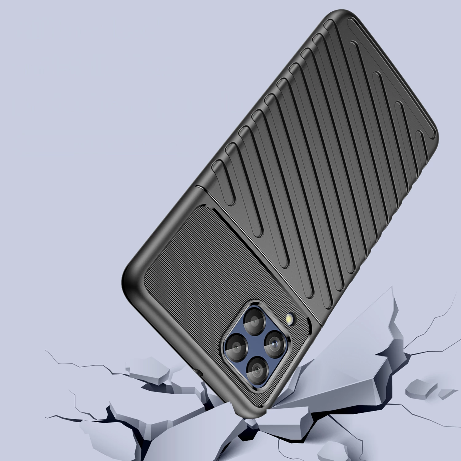 Zaščitni ovitek Hurtel Thunder za Samsung Galaxy M53 5G, črn