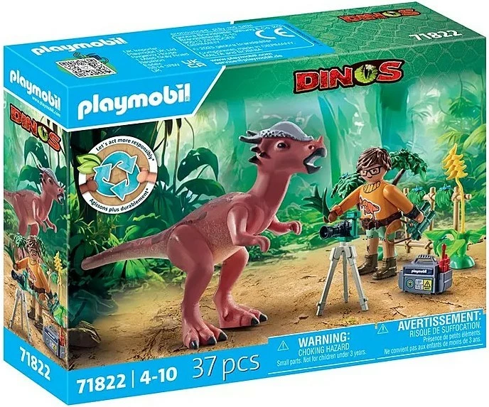 Igralni set z dinozavri, Playmobil Dinos 71822, 37 kosov, figura Stygimoloch in raziskovalec