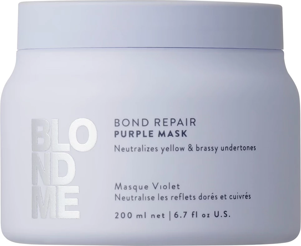 Maska za blond lase BlondMe Bond Repair Purple, Schwarzkopf Professional, 200 ml, vijolična