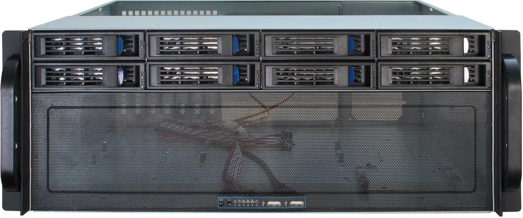 Serverska ohišje Inter-Tech IPC 4U-4408, 4U rack, 9x 3,5", hot-swap, USB 3.2, črno/srebrno